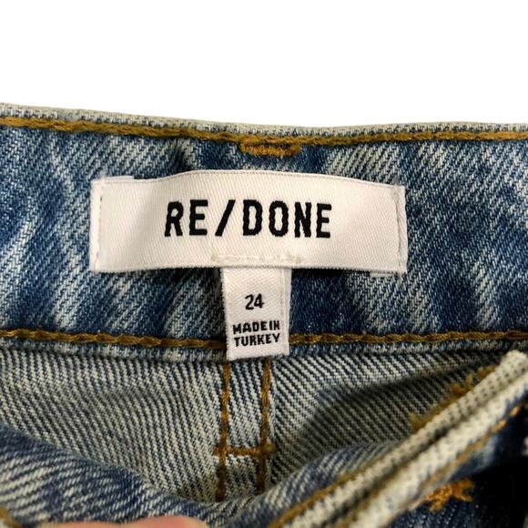 Re/Done 70's Straight Rise Rise Rigid Distressed Jeans Size 24 - Picture 3 of 9